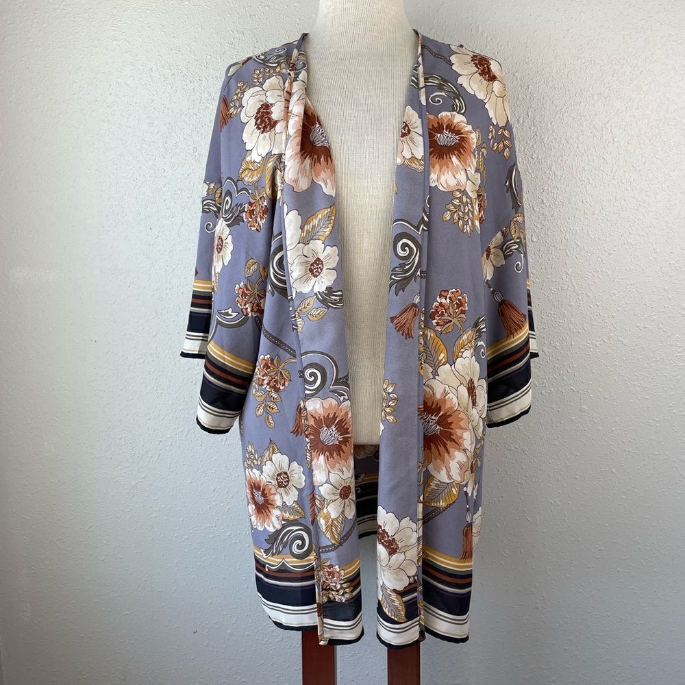 Sweet Rain Cardigan Style Floral Top Size L EUC